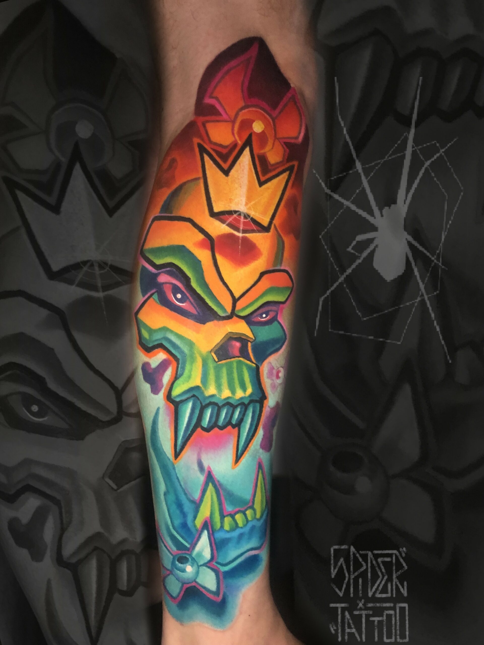 spider_tattoo_czaszka